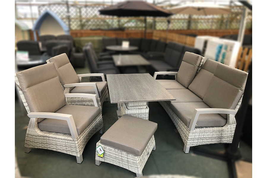 Reclining garden sofa set clearance